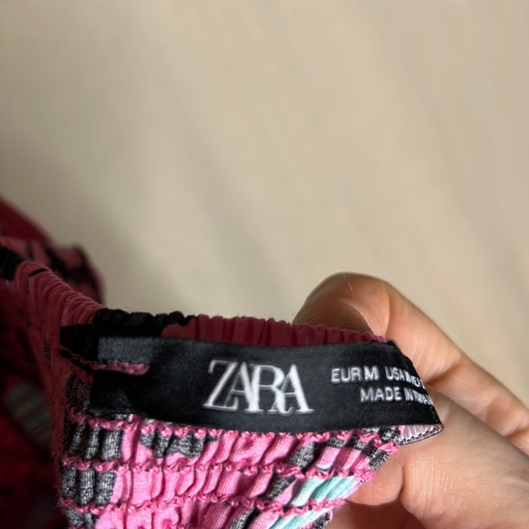 Zara Fun Flirty Large Flower Print Sun Dress - Picture 7 of 8